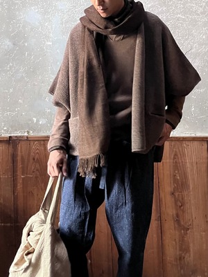 COSMIC WONDER ｜British wool knitted farmer Cardigan  Brown