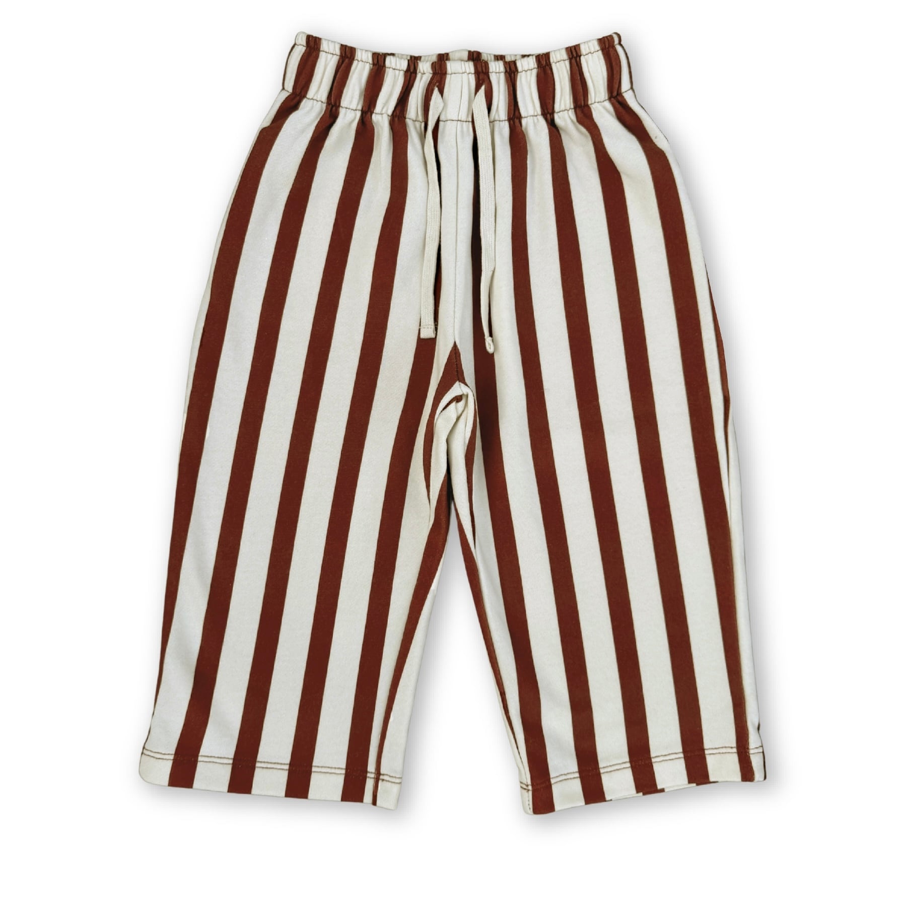 Grown Organic French Terry Striped Pants【4-6Y】Maroon