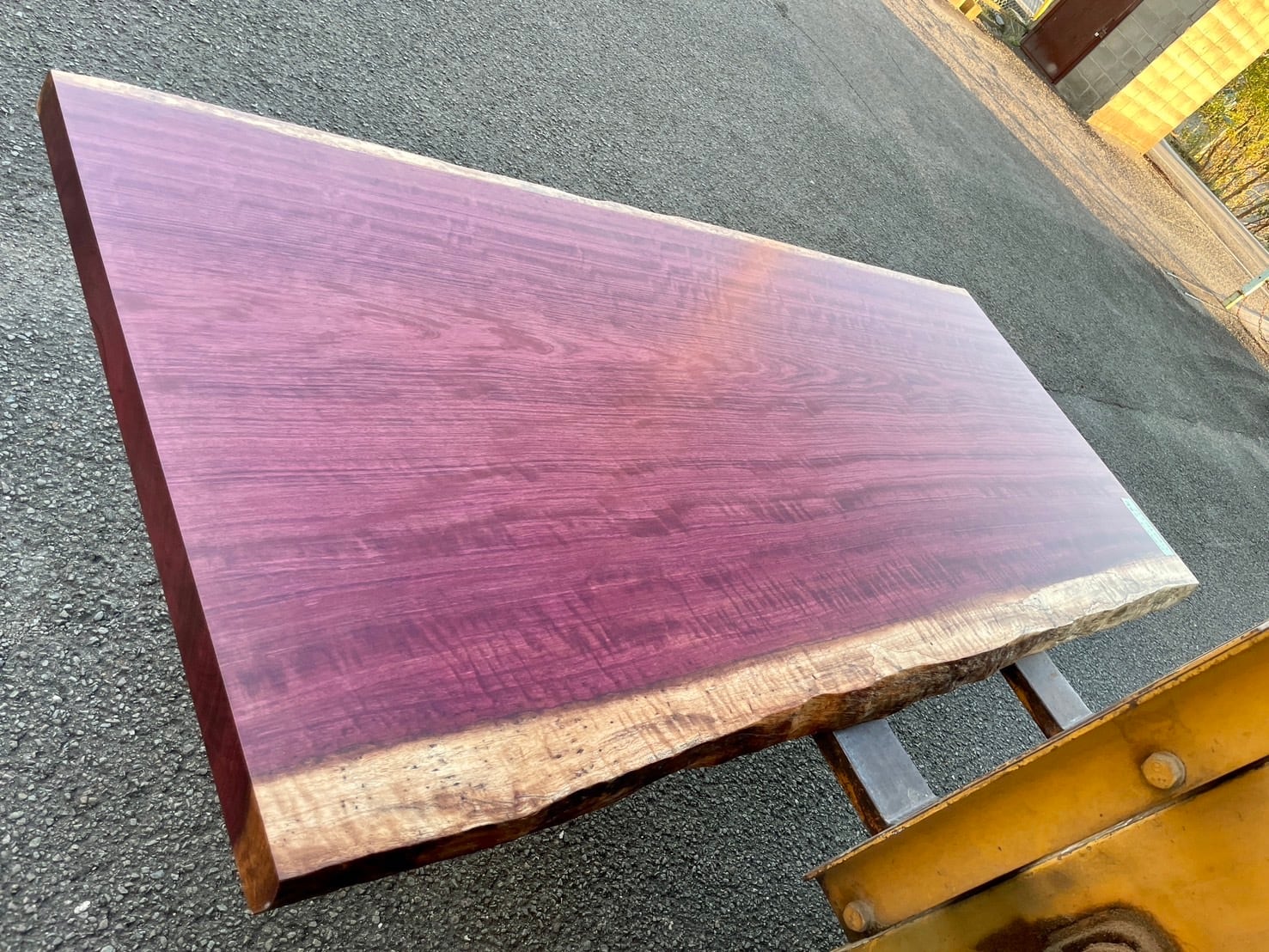 パープルハート　R505-2　一枚板　乾燥材　座卓　テーブル　DIY　耳付　天板 パープルハート2 一枚板無垢 乾燥材 2080x880x65mm カウンター