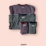 PEPPER 26/SP Pepper-speckled striped T-shirt