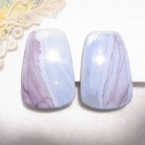 水色の陶器製イヤリング　 vintage earrings のセール通販　11829E