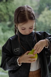 韓国子供服 / 26Autumn / ?取寄?momoann / レザージャケット / キッズ服 / 女子服 / 秋服 *5~13*