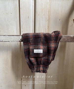 【Aosta】チェックパンツ ブラウン 70~110cm 2025 WINTER 韓国子供服