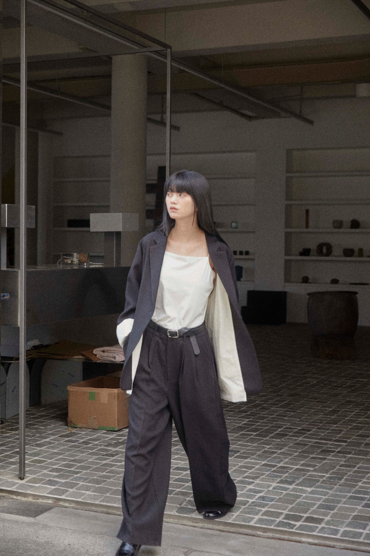 DU250501 linen like wide straight pants【T sizeあり】【Re Stock】【残り僅か】