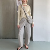 Léger Scarf Henley Top F0598
