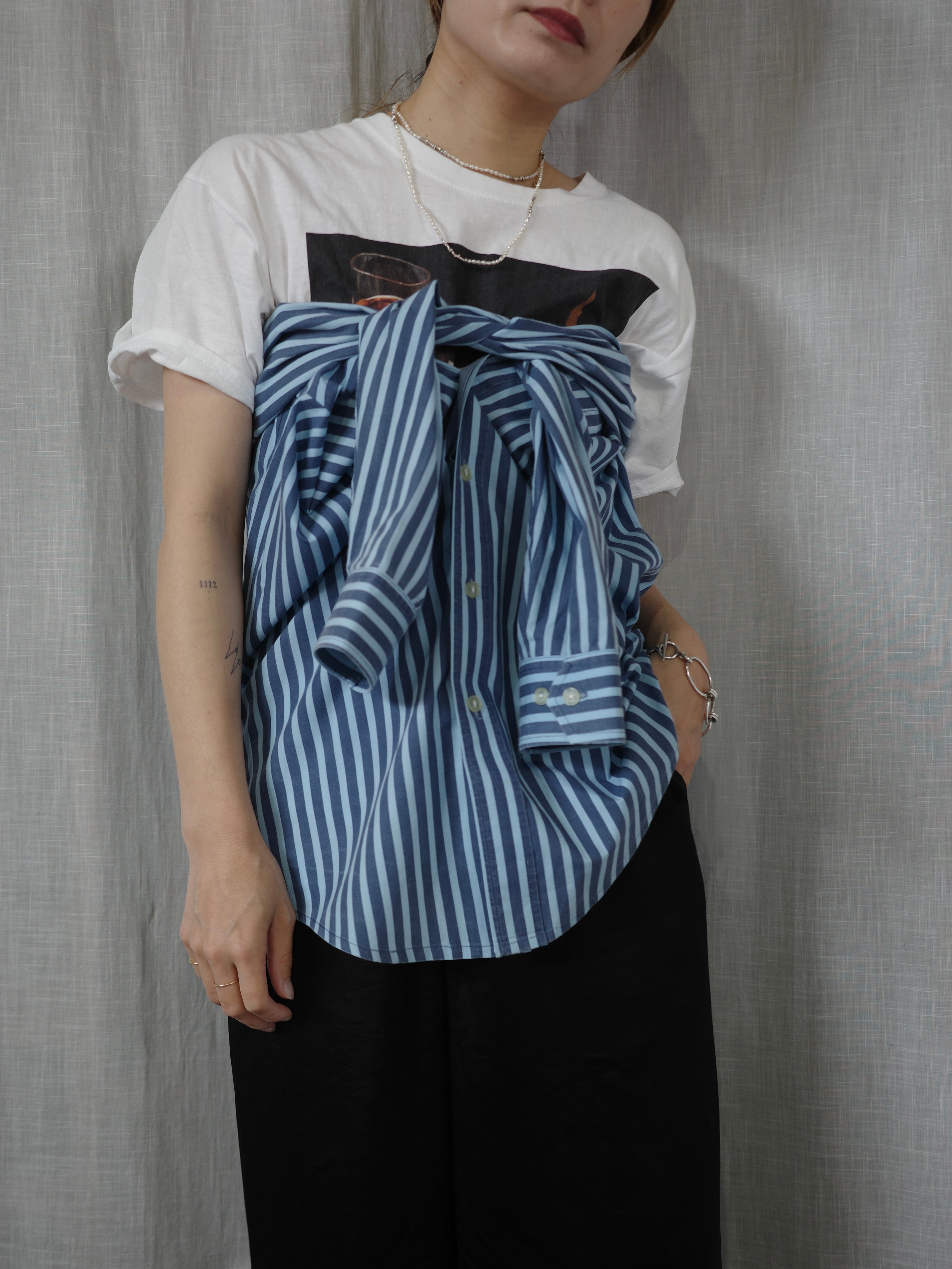 <vintage>blue stripe shirt