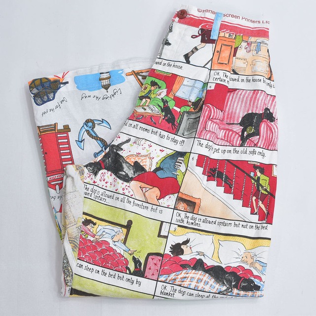 Remakeリメイク ヴィンテージ テキスタイル パッチワーク デザイン 再構築 ワイド ルーズシルエット バギーパンツ ツギハギ 古着 裏地付き W70～86cm