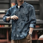 Patchwork Pattern Button-Down Long Sleeve ◇H0276