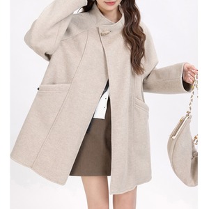 fly-front simple loose coat m1267