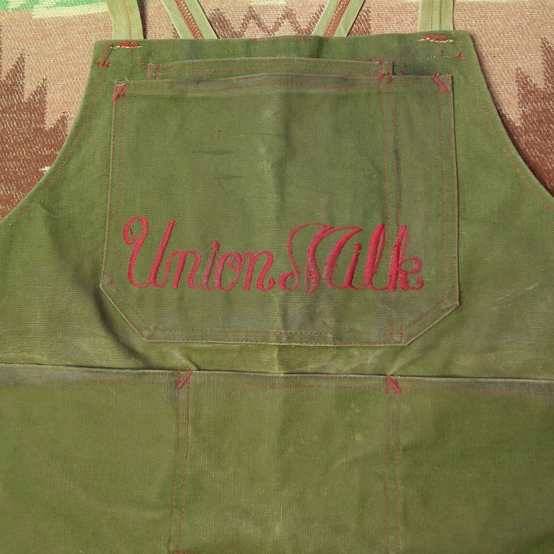 50s～ Union Milk Embroidered OD Duck Work Apron | Wonder Wear ...