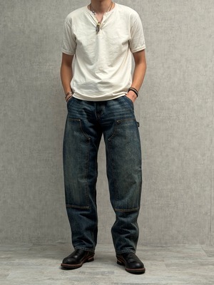 Washed Double Knee Work Pants