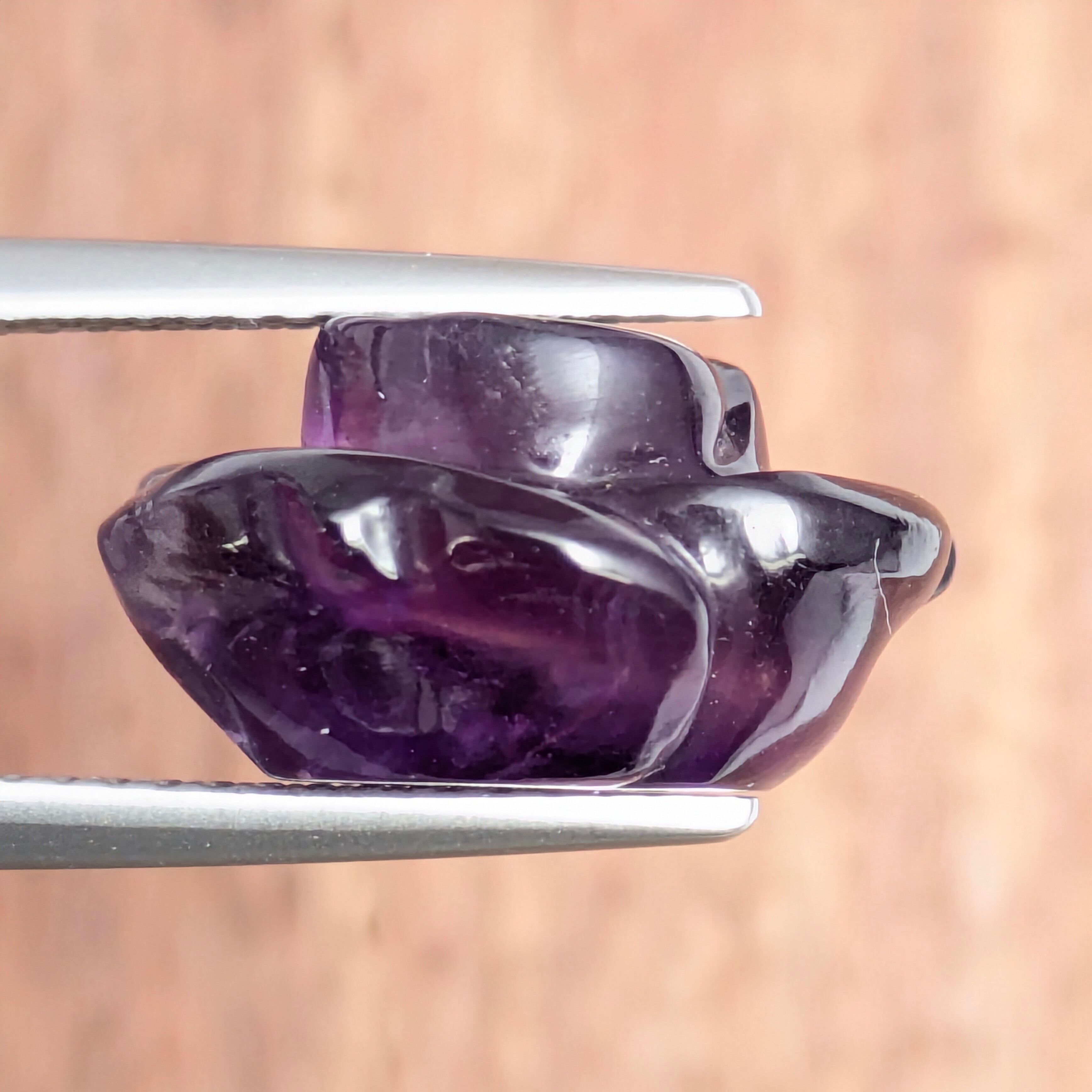 アメシスト 彫刻（薔薇） ミャンマー産 【8.77ct】PRO208205 | Gem's