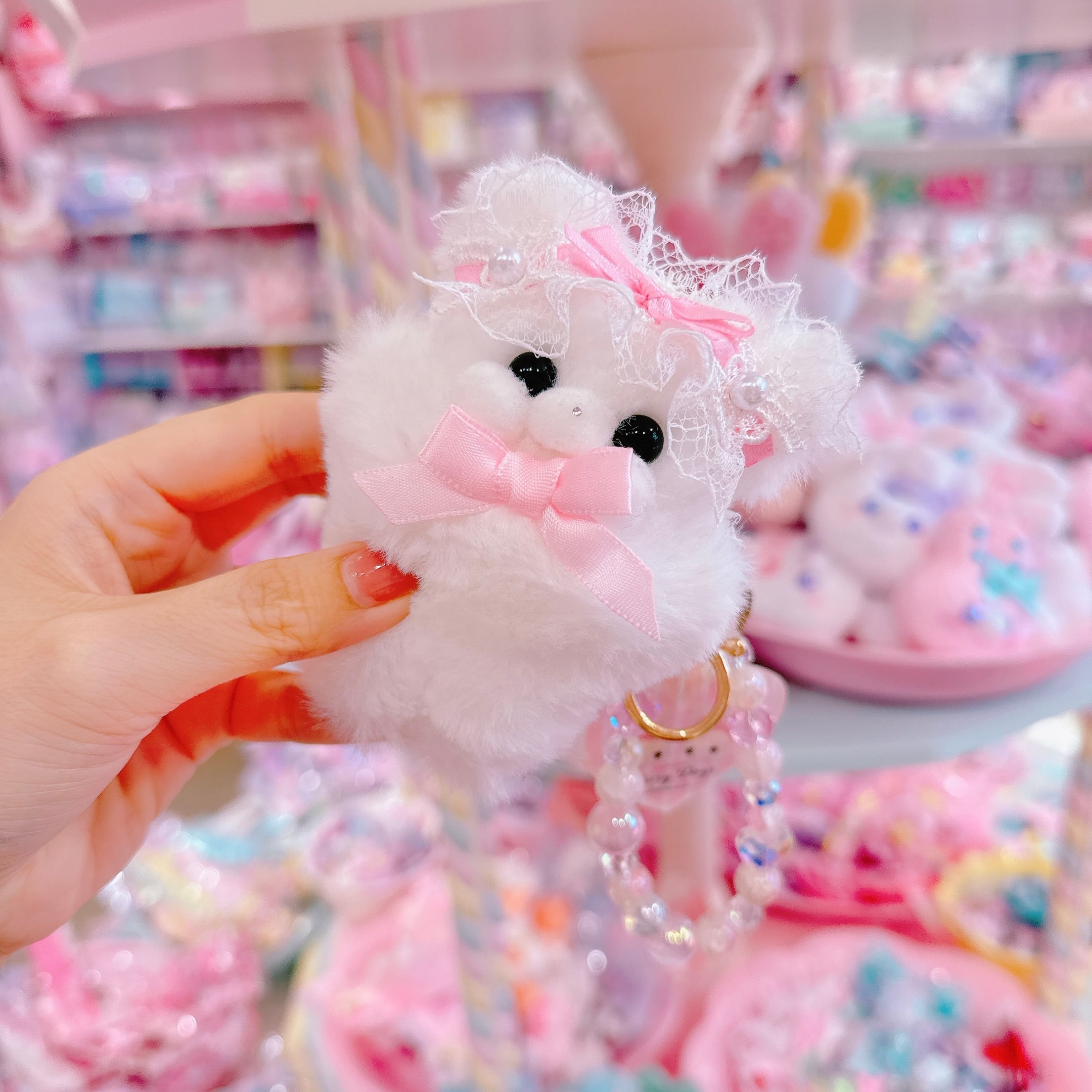 【G6】39-19ロリィタモグモグちゃんぬいぐるみビーズキーホルダー