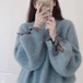 トップス ニット セーター レディース 長袖 ラメ感 ラウンドネック フェミニン リボン もこもこ ふわふわ かわいい 大人可愛い きれいめ 上品 おしゃれ かっこいい レトロ ガーリー ラブリー キュート 都会的 ロマンティック 秋 冬 デート お出かけ イベント 旅行 女子会 休日 ショッピング カフェ 重ね着 コーデ 楽ちん 暖かい 防寒 体型カバー 普段使い 着回し レイヤード 清楚 トレンド 流行 インスタ映え 定番 S M L XL 小さいサイズ 大きいサイズ 紫 ブルー キラキラ パープル