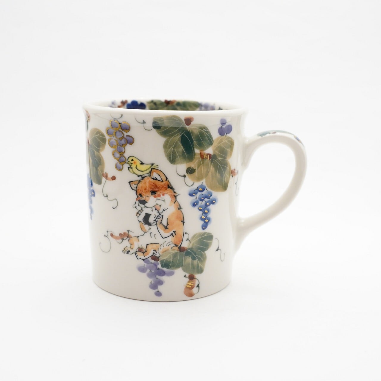 【林民和】マグカップ 柴犬うさぎ ぶどう畑