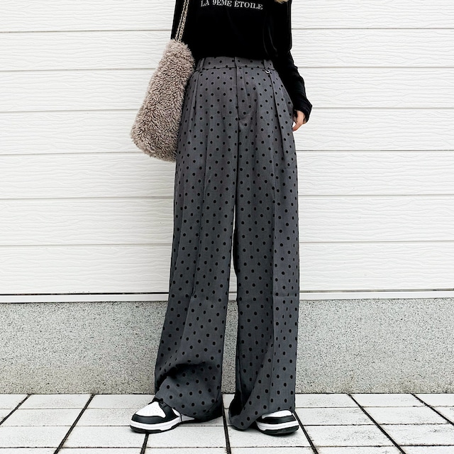 【WEB限定アイテム】フロッキードットDカンタックパンツ