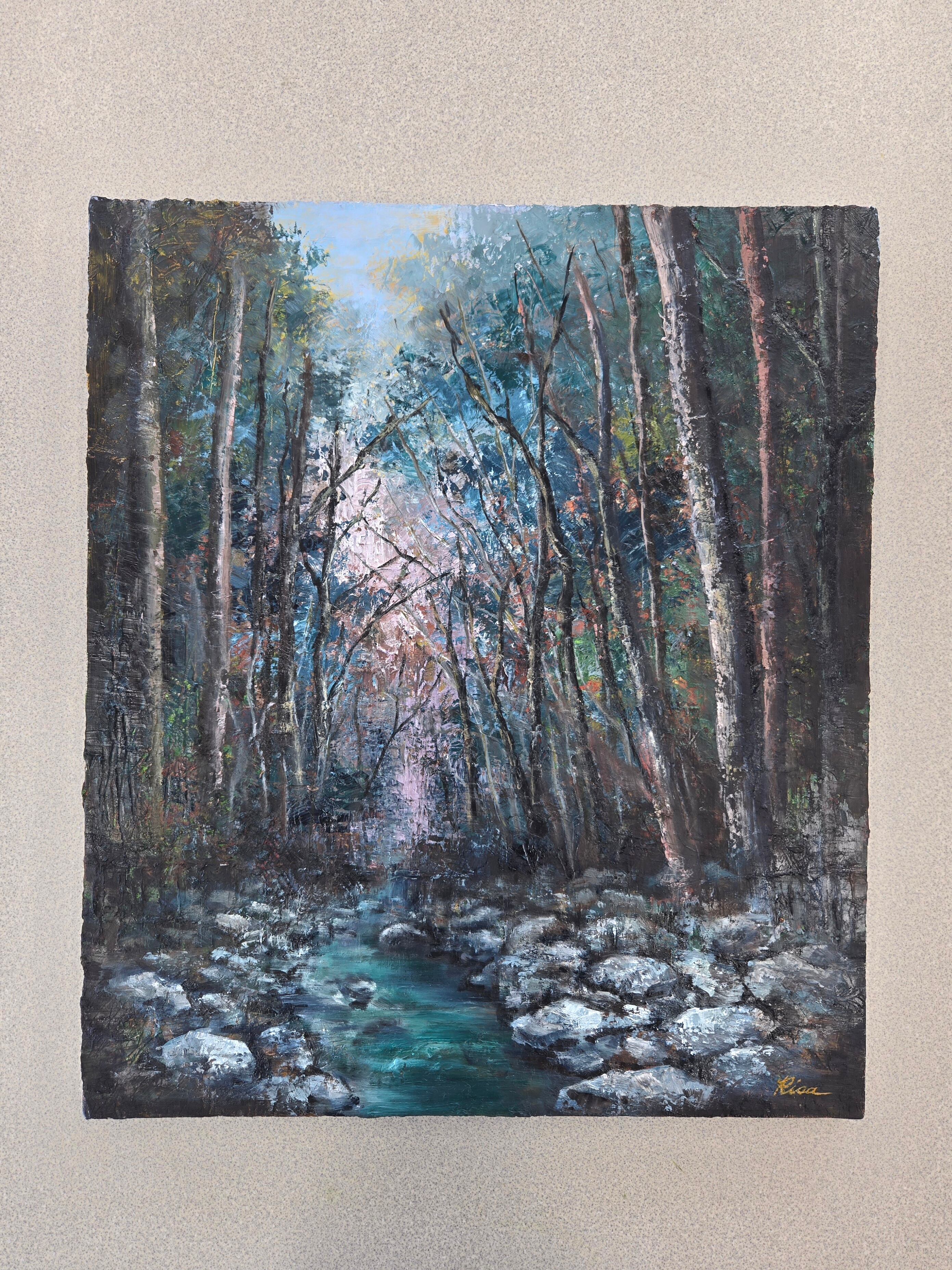最高級プラチナ箔で青薔薇 超美品!値下げ交渉あり。アクリル画 絵画 バラ」アクリル画 | Colorhythmアート作品