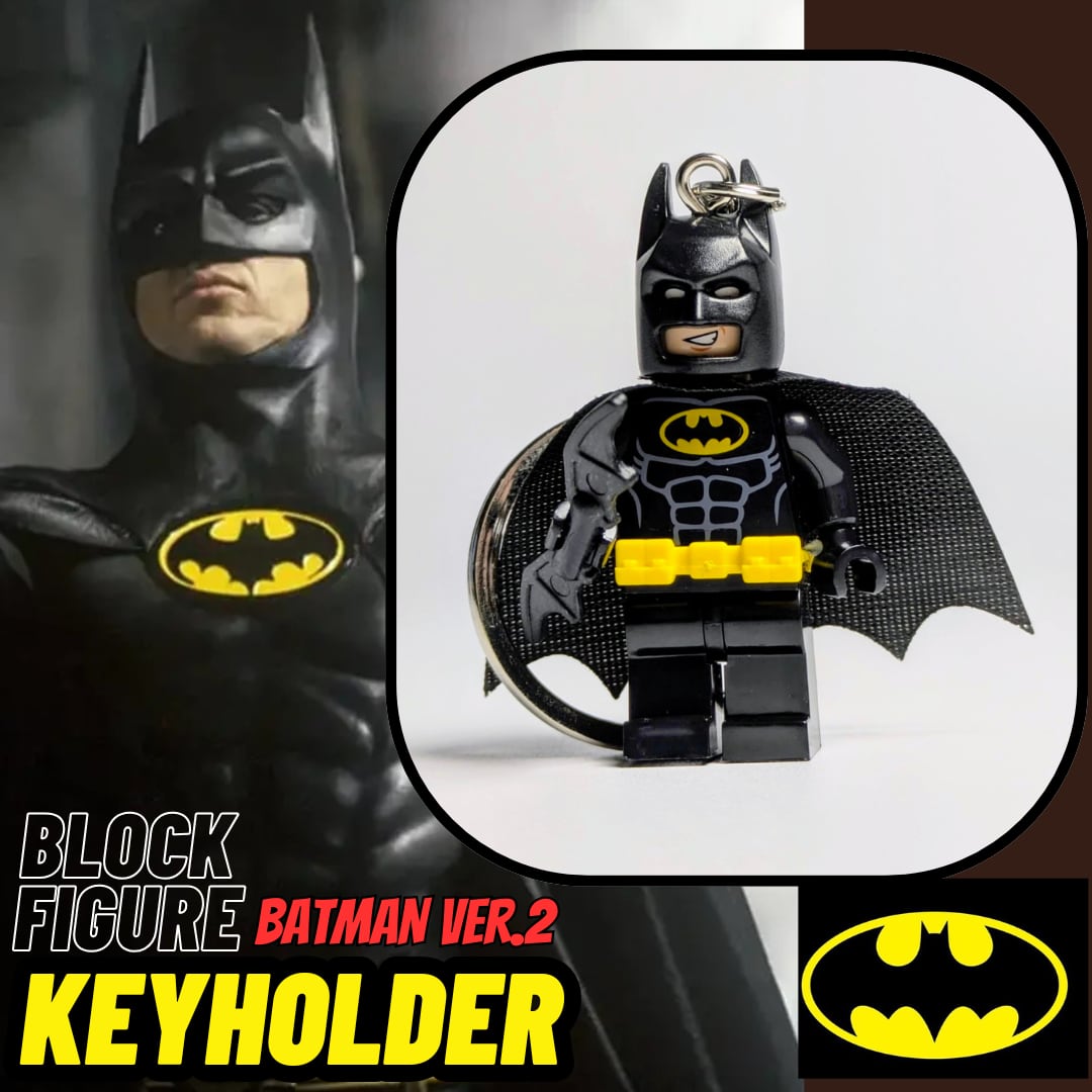 ☆ブロックフィギュアキーホルダー ☆ BATMAN / バットマン ver.2〚アメリカン雑貨 アメトイ〛