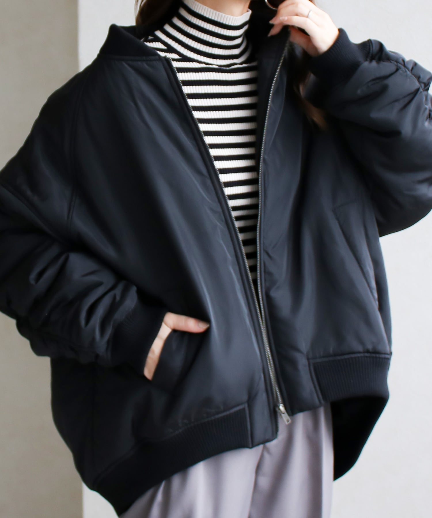 ギャザー入りMA-1