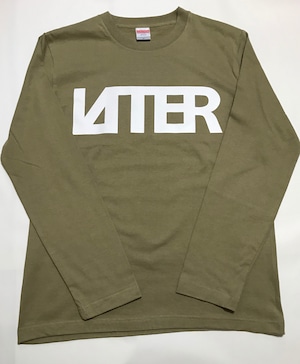 リミテッドエディションLAITER LOGO ロンT ベージュ×白