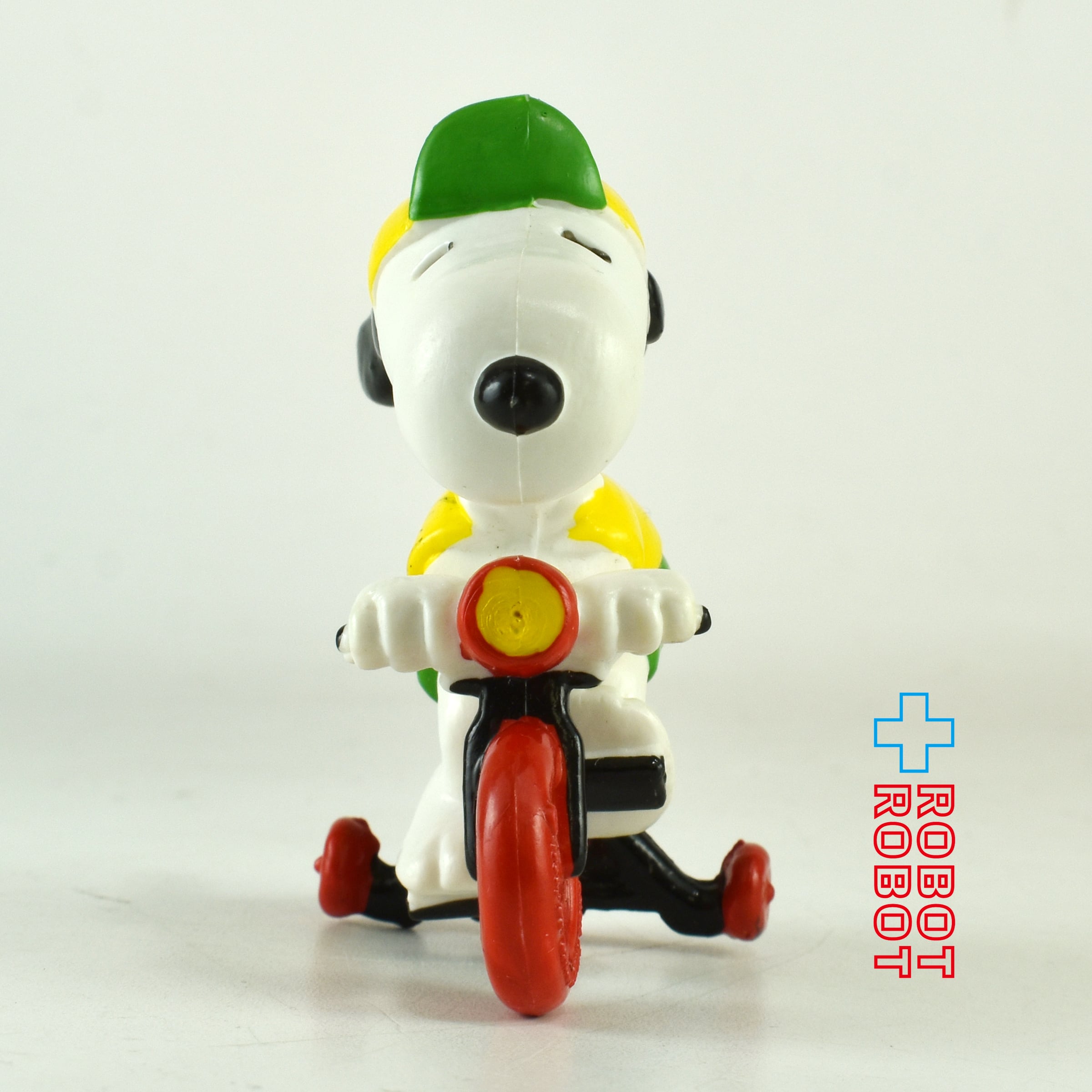 希少！60s SNOOPY スヌーピー ピーナッツギャング バスローブフィギュア ピーナッツギャング スヌーピー 自転車 PVCフィギュア メイドイン香港