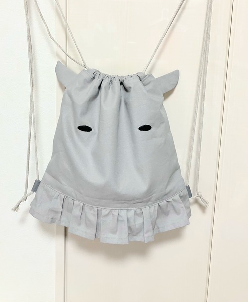 メンダコ　ナップザック　グレー｜とりさん工房ーかわいいハンドメイドポーチ