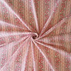 ブロックプリント生地【50cm単位】インド綿  ストライプ柄 コーラルピンク #38576-PK2