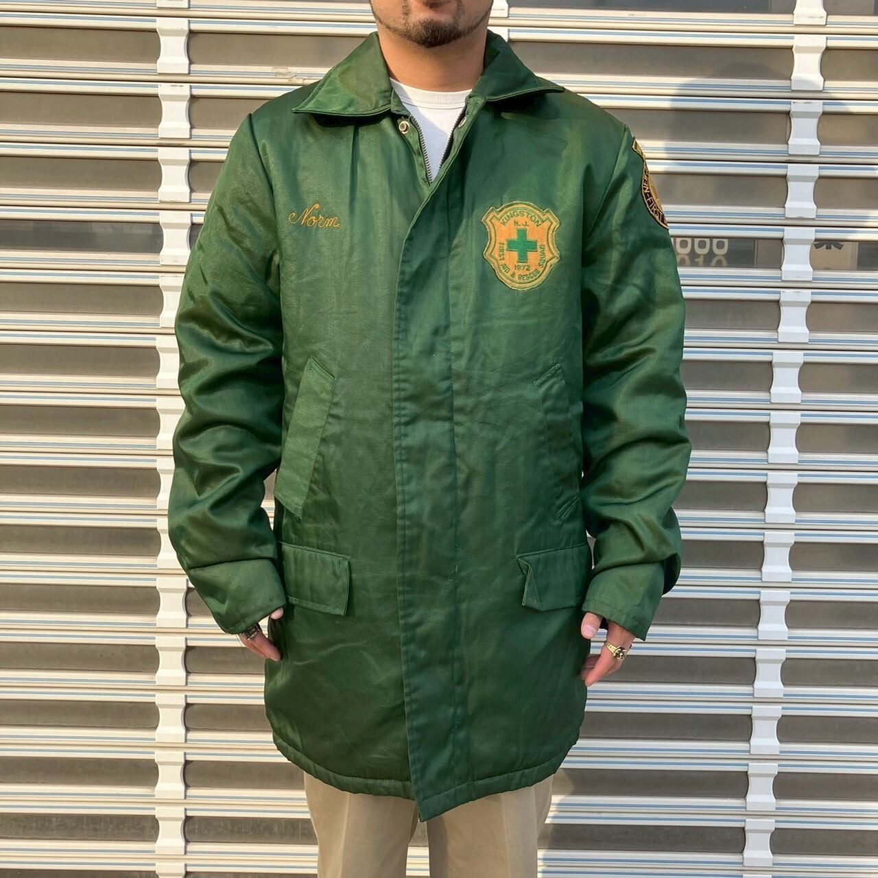 希少 60s USA製 PETTY SPORTSWEAR 救急隊実物 ナイロン コーチ