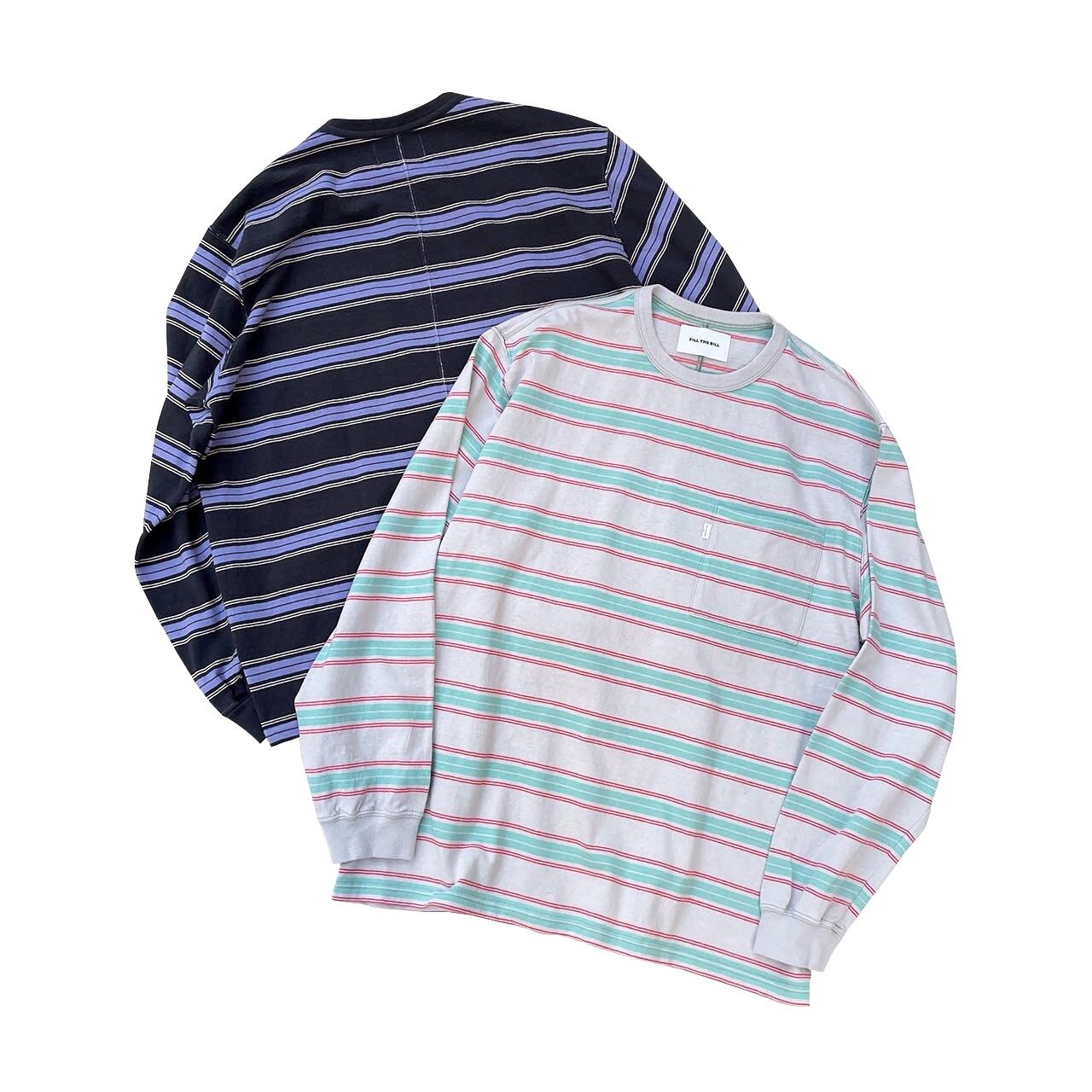 FILL THE BILL】RAFFY BORDER LONG TEE (BLACK) | HEIGHTS Online Store