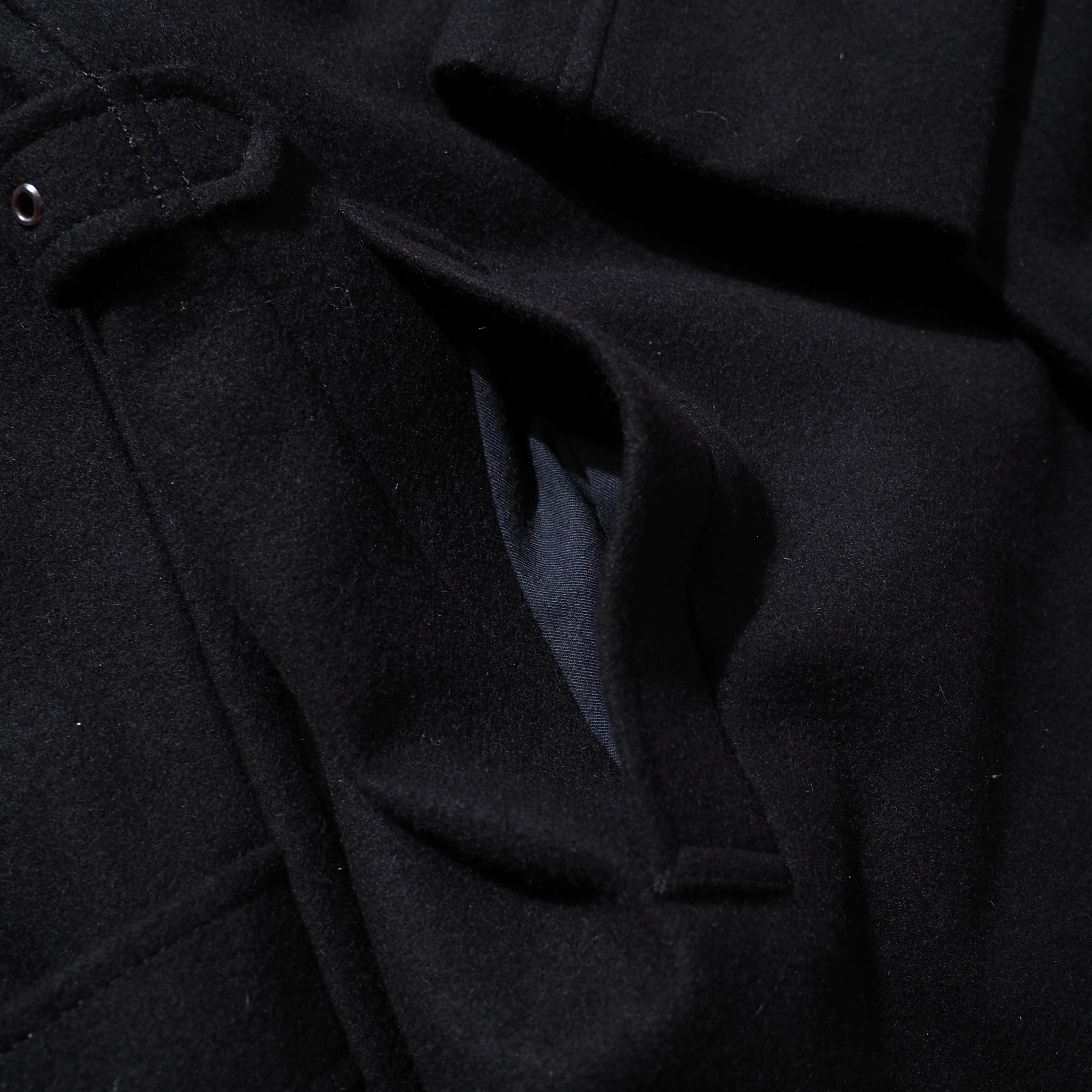 2000s ” PERSON'S ” deformation silhouette design Black wool coat