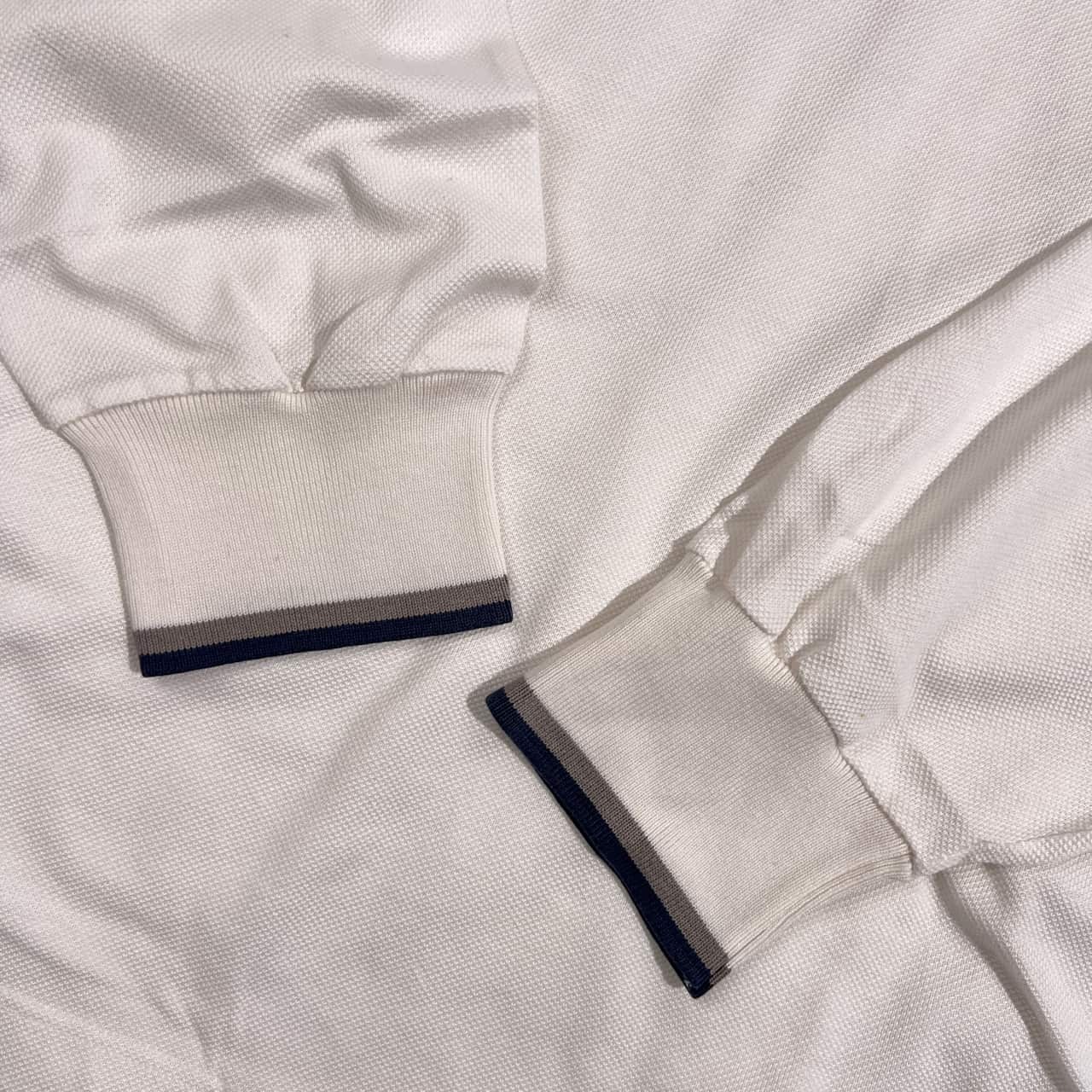 PIASPORTS ピアスポーツ ワーナーコラボ バッグスバニー 刺繍 デザイン 鹿の子 長袖 ポロシャツ 5/ホワイト系 メンズ ゴルフ