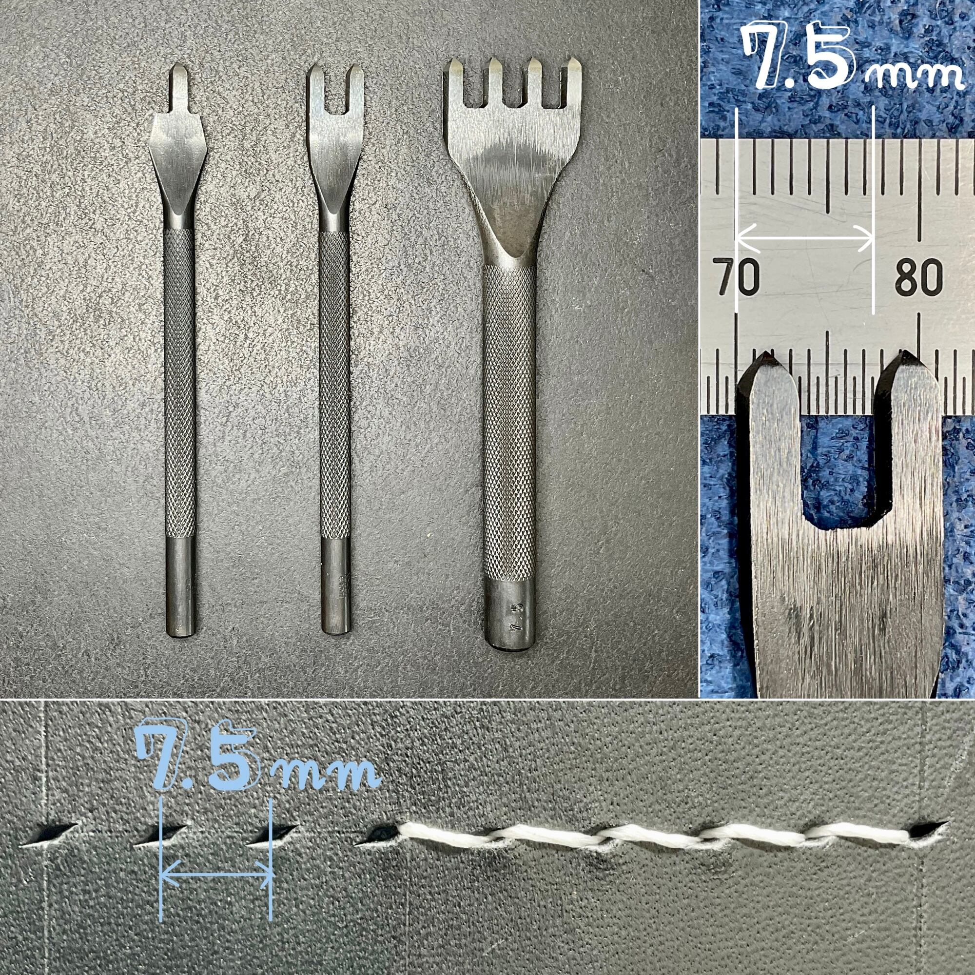 菱目打 7.5mmピッチ 1本目【特注工具販売】 | okafactory 岡製作所