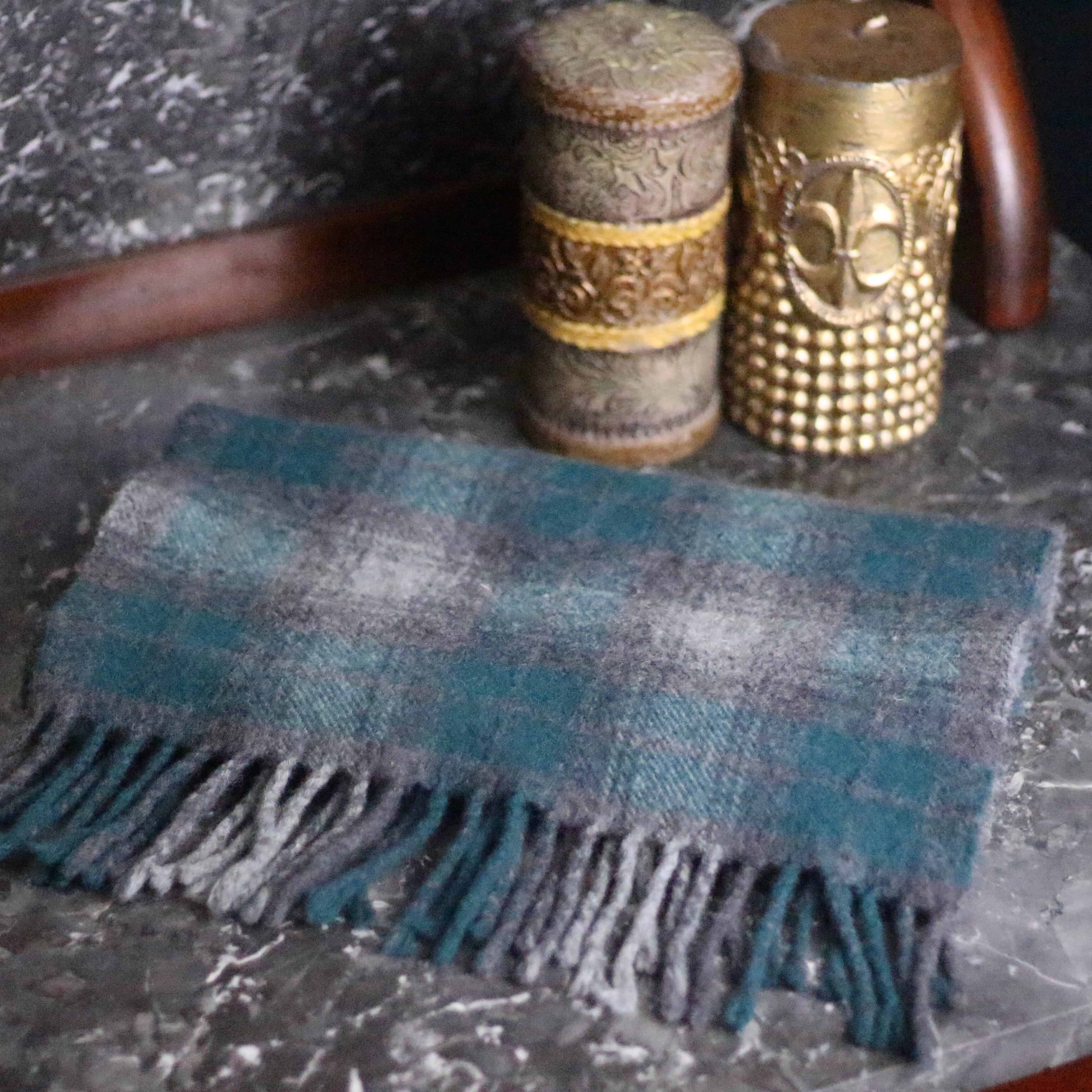 Christian Dior CHECK PATTERNED LAMBSWOOL MUFFLER MADE IN ITALY