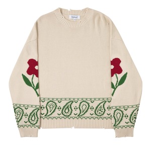 【PROFOUND】Knitted Floral Paisley Sweater