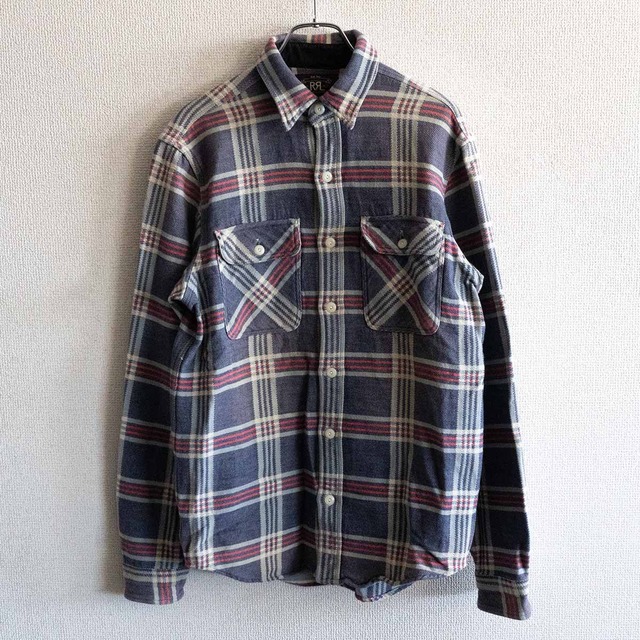 雰囲気抜群】RRL 【ブロックチェック ネルシャツ】S ワークシャツ 