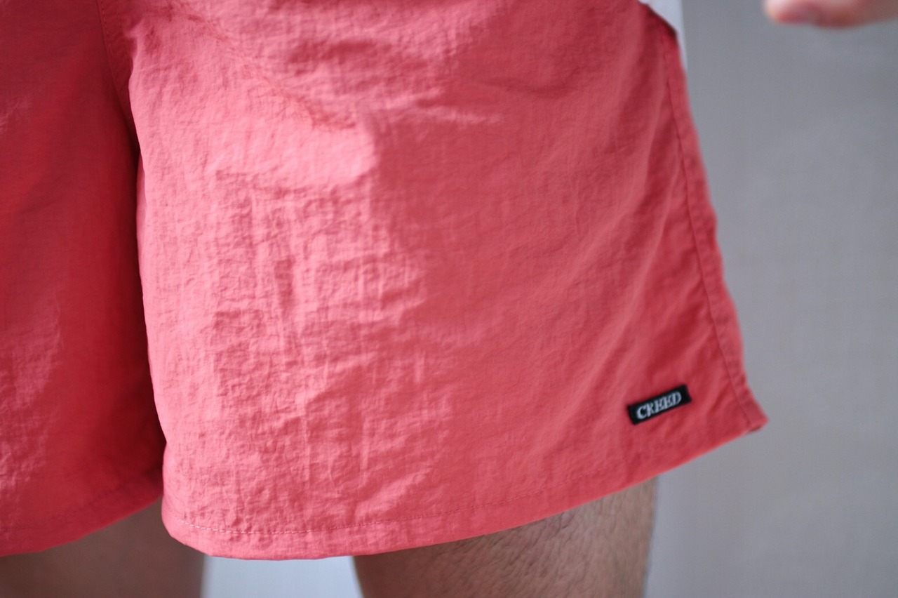 《CREED》 Box logo shorts / scarlet