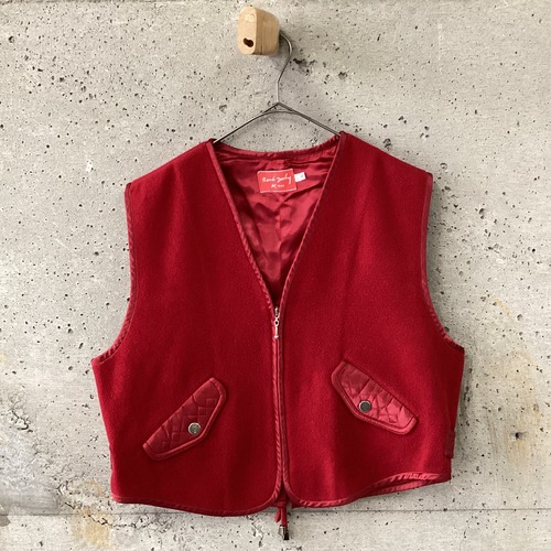 red fleece vest