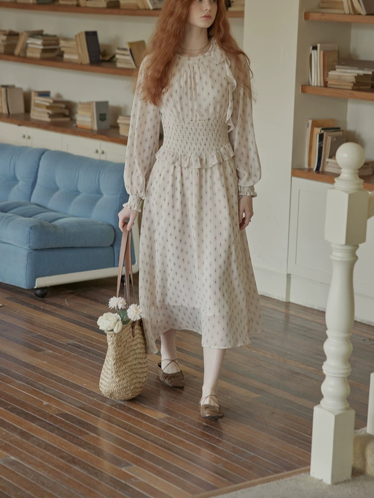 Rêverie à Pois Ruffle Dress F0784