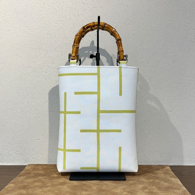竹持手バッグ (小) 縦型　＃端　柳色　日向　