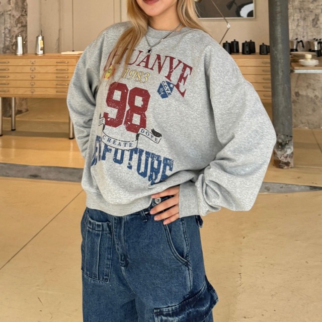 ヴィンテージライクミックスレタークルー R00707