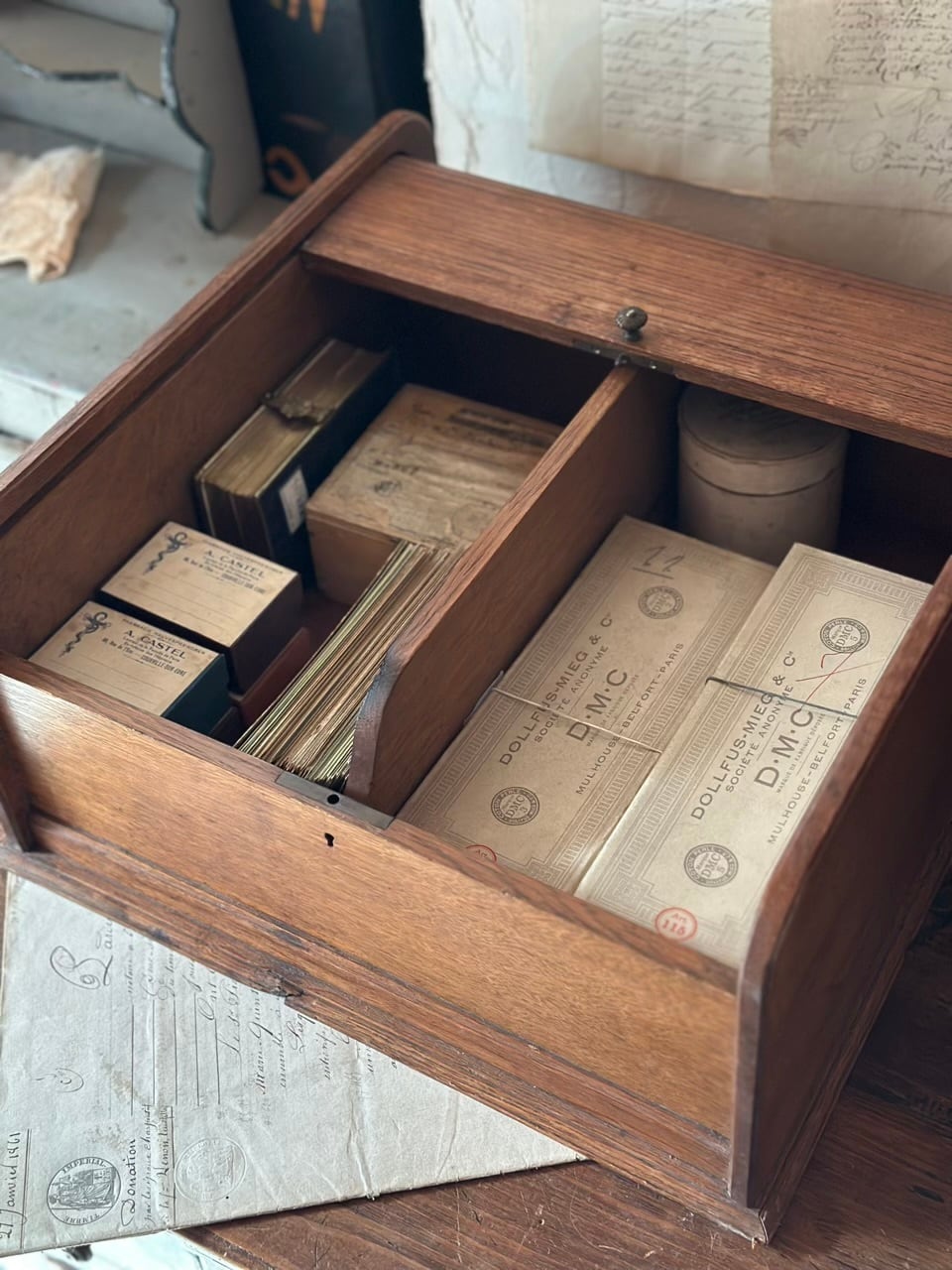 タンブール式 卓上キャビネット 蛇腹レターボックス | Brocante de La