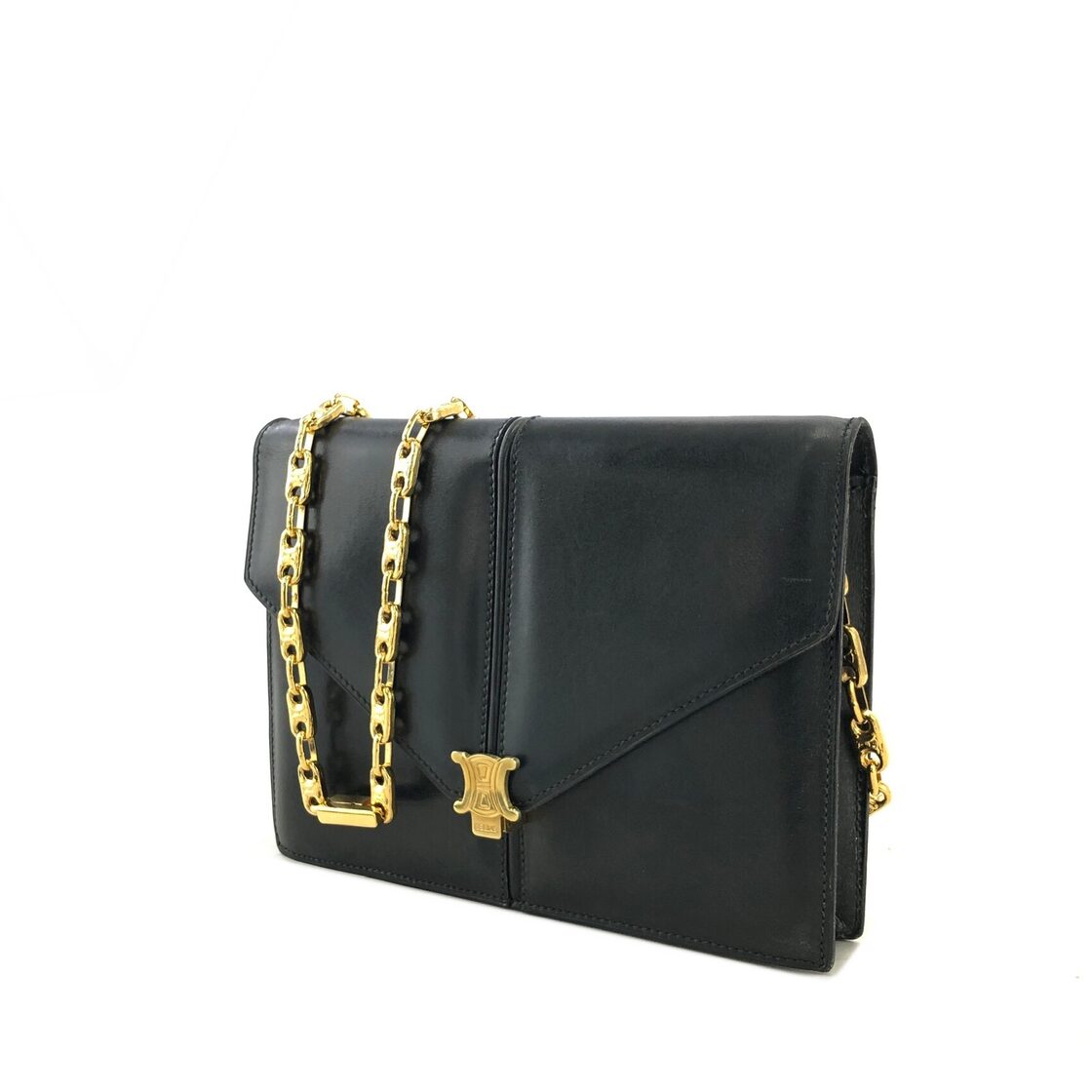 CELINE セリーヌ トリオンフ チェーン レザー クラッチ 2way 