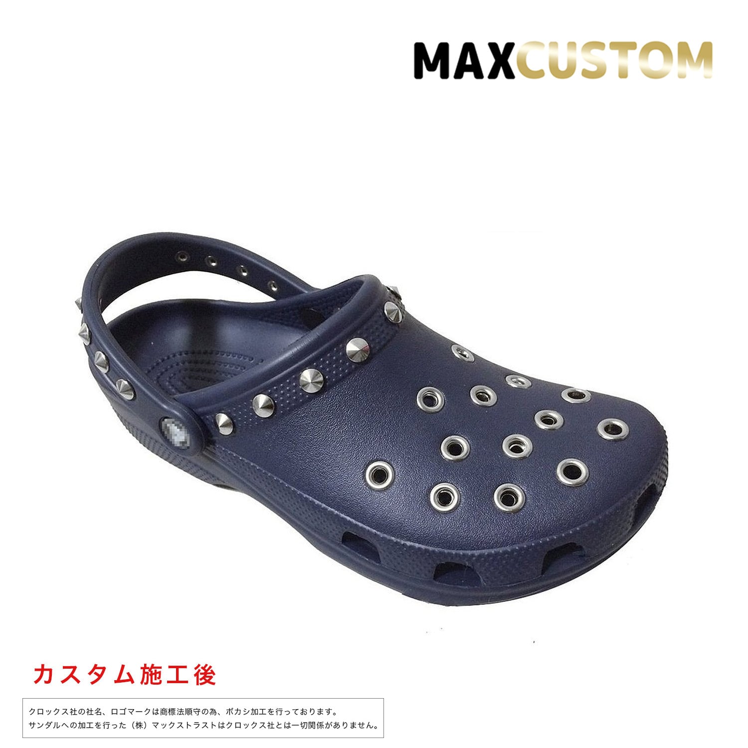 クロックス crocs パンク カスタム 黒 ボア付 サイズ22～27cm 新品