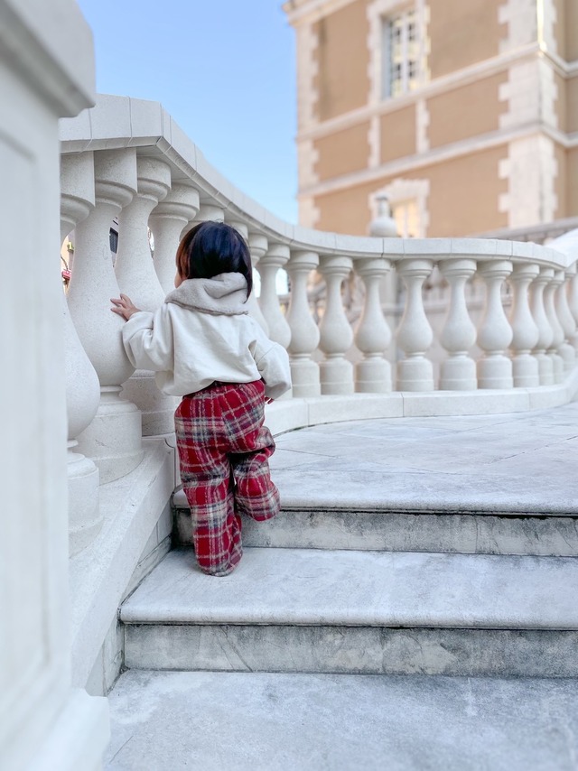 【 予約 】(80〜140) ユニセックスで！赤チェックパンツ - blue select