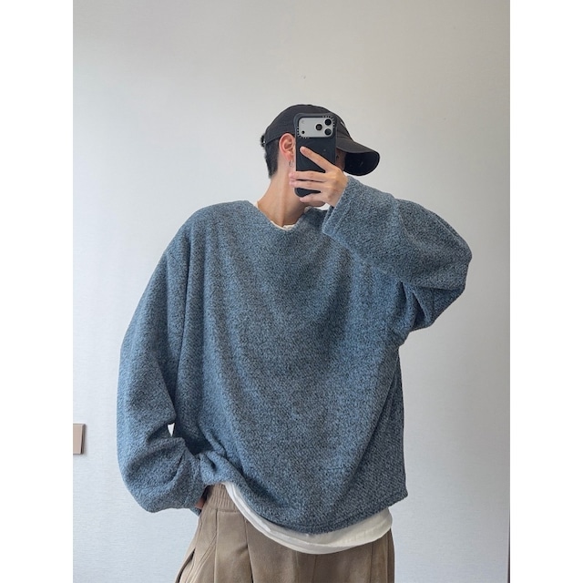 dannyandzee裏起毛暖かいゆったり長袖ニット