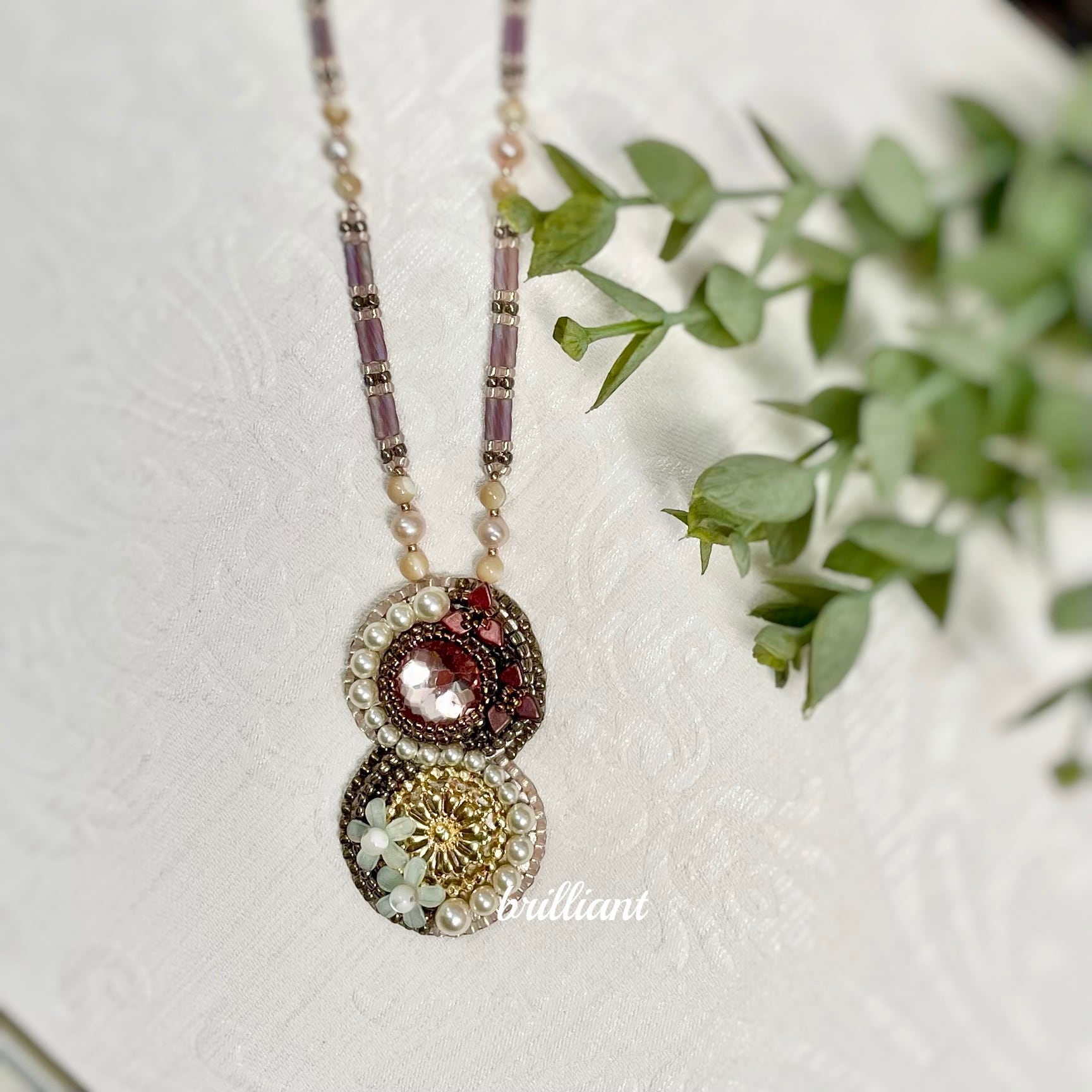 プチオラフネックレス【手作りキット】ヴィンテージカボション使用の