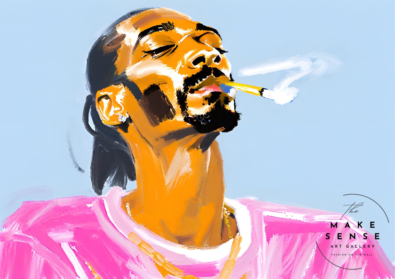 Snoop Dogg｜西海岸ヒップホップのレジェンドを描くドローイングアートポスター｜モダン・ストリートに合う額縁セットA2ポスター