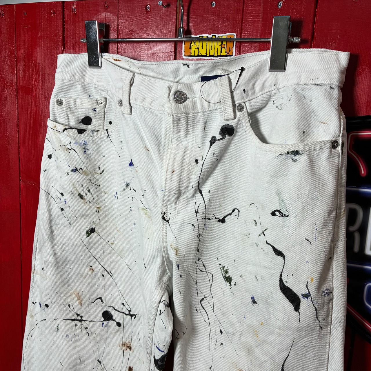 90s USA製　Levi’s 505ホワイト　ペンキ　リーバイス　リメイク　