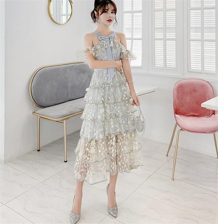 元気少女の衣装 新製品 レーヨン 刺繍 重工業 ケーキスカート ワンビース おしゃれな 怠惰な風