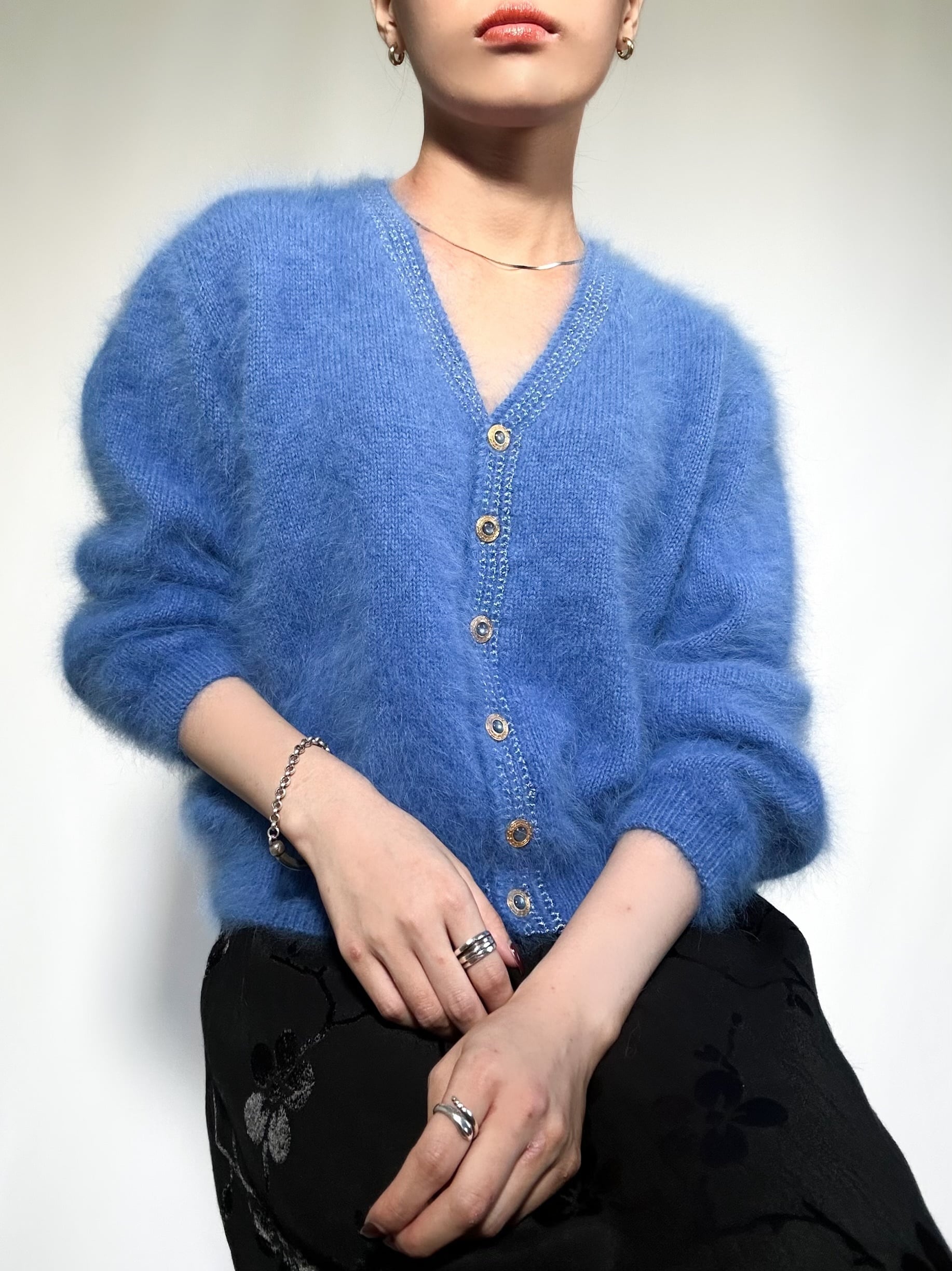 vintage shaggy knit cardigan シャギーニットカーディガン シャギー